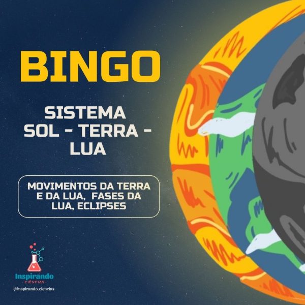 Jogo - Bingo Sistema Sol - Terra - Lua:  Movimentos da Terra e da Lua, Fases da Lua, Eclipses